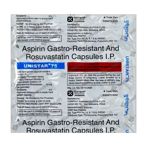unistar 75mg capsule 15's